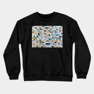 Multicolor Squares Mosaic Pattern Crewneck Sweatshirt